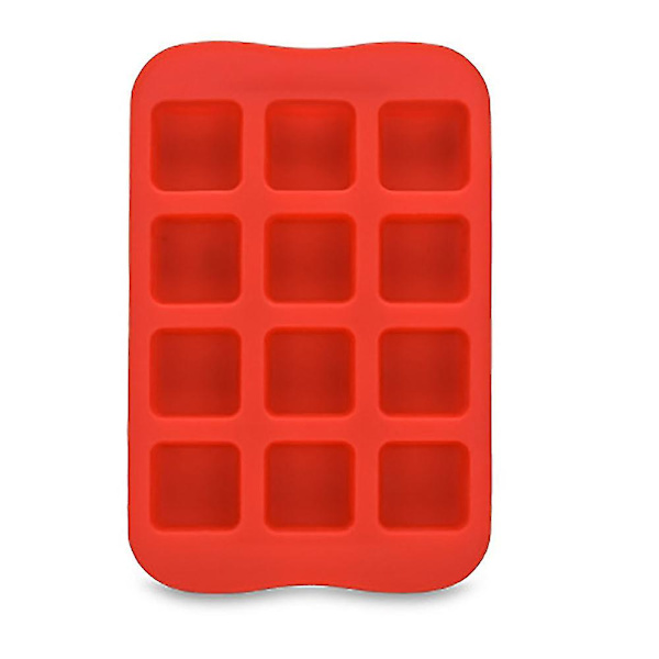 Hætte Silicone Frysningsform Bar Pudding Gele Chokolade Maker Form 3 stk, rød