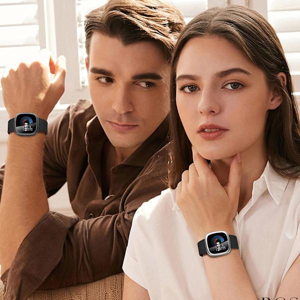 Diruite 4-pakning deksel for Fitbit Versa 4/Sense 2 skjermbeskytter, HD støtsikker myk TPU full beskyttelse skjermbeskytter deksel for Fitbit Versa Clear+Clear+Clear+Clear