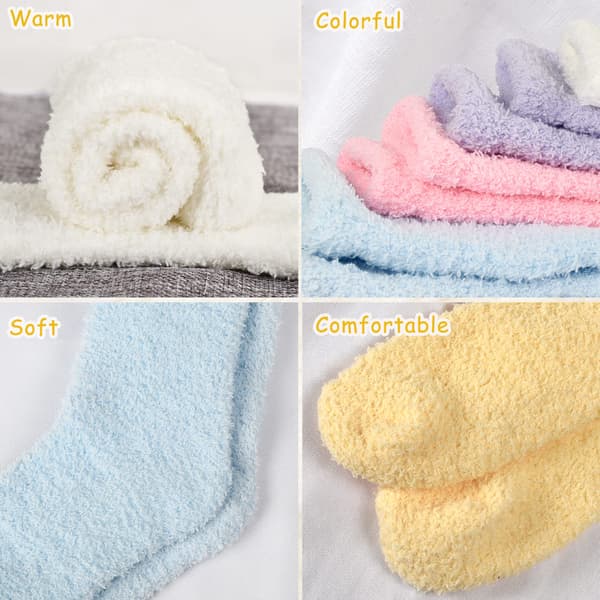 5 par bløde damesokker - bløde og komfortable, varme vintersokker til søvn, one size fits all.