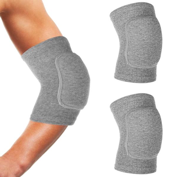 Armbeskyttelsesputer Albuebeskytter Pustende Anti-kollisjonssvamp Stropp Støttebånd for Menn Kvinner Senebetennelse Fitness Volleyball Tennis Golfere ( Grey