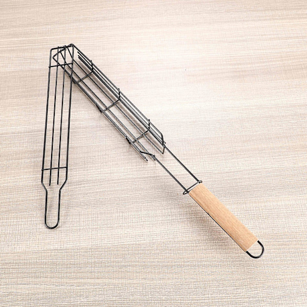 Kurv for grilling, høy temperaturbestandig låsdesign, rustfritt stål, gjenbrukbar