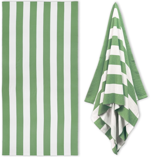 Iso rantapyyhe aikuisille - Nopeasti kuivuva mikrokuitu - Kevyt ja kompakti (180 x 90 cm, 70 x 35 tuumaa) (Vihreä) green