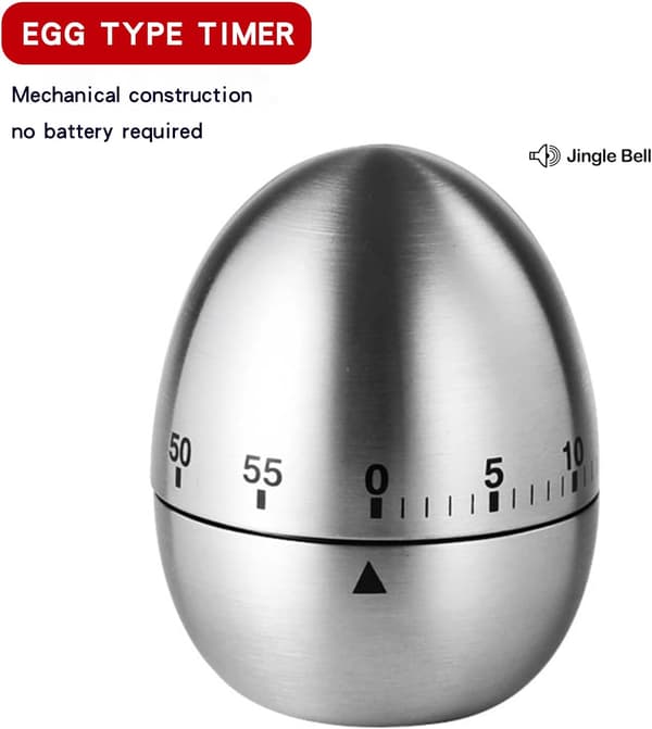 60-minutters eggtimer, kjøkkentimer for matlaging, opptrekks-timer 0-60 minutter, klasseromstimer, visuell timer for barn, mekanisk eggformet timer for