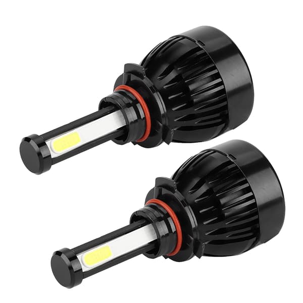 2 stk 9005/H10/HB3 COB LED frontlykter 80W 6000K Hvit 4-sidig frontlykt med kjølevifte
