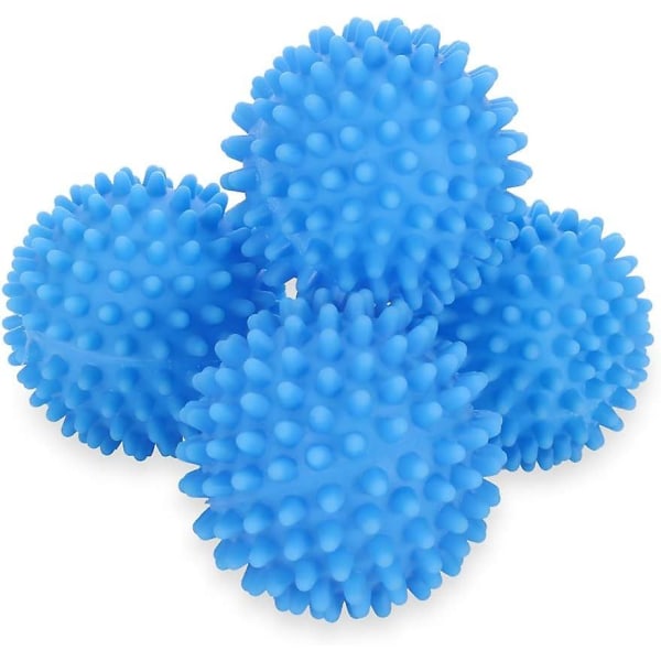 Sæt med 4 blå tørretumblerkugler, genanvendelige tørretumbler blødgøringsbolde til vaskemaskine