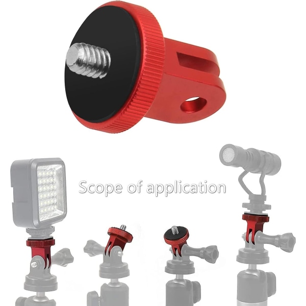 Kameramonteringsadapter, Metalmonteringsadapter, Konverteringsadapter Stativmontering til kamera (1 stk, rød)