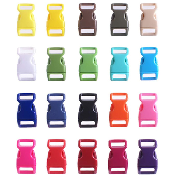 50 stk. Konturerede Sideudløsende Plastik Mini Spænder 3/8 Tomme til Paracord Armbånd, Hundekrave, Webbing, Bushcraft, Rygsækstilbehør, Telte A Ｍulticolour