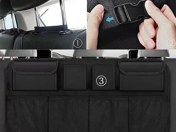 Bilseteorganisator - Oppbevaring med lommer bak setet
