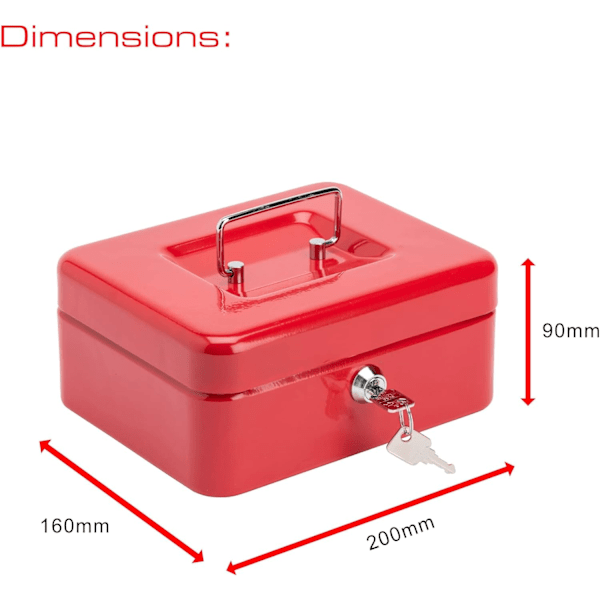 CB02R Money 5020 -kassalipas - punainen, 8 tuumaa Red