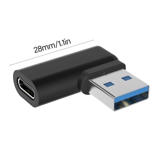 10 Gbps USB 3.0 Han til Type C Hun Adapter med 90 Grader til Bærbare Computere og Tablets