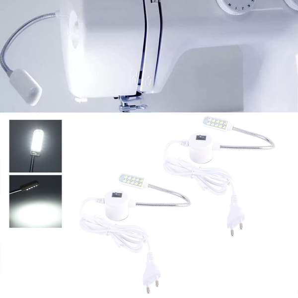2 stk LED symaskinlys Fleksibelt arbeidslys med magnetisk base