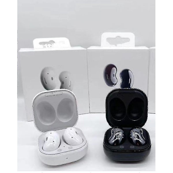 Svarta/vita trådlösa hörlurar Bluetooth In-ear True Cordless med handsfree-samtal mikrofon, 4 lång speltid; Inkluderar kompakt laddningsfodral
