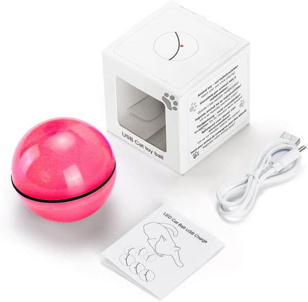 Dotpet Interaktiv Kattleksaksboll med LED-ljus, 360 grader