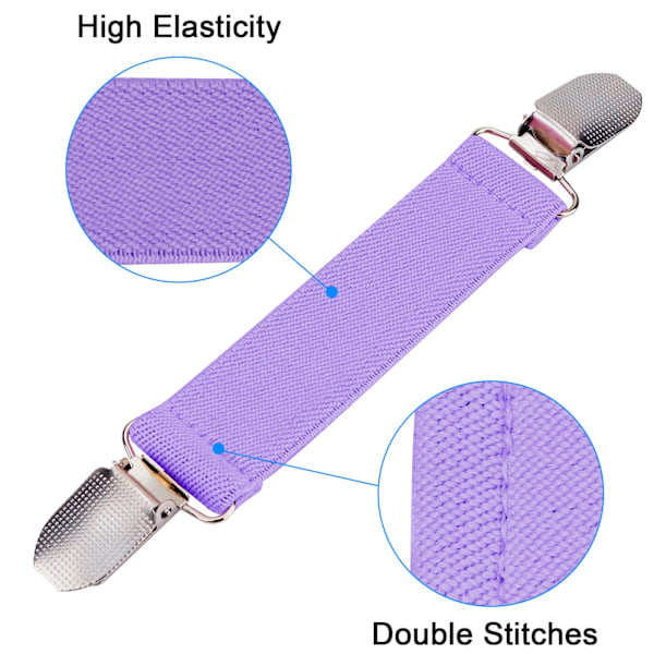 4-pak Handskeklips, Vanteklips med elastiske stropper til børn, tumlinger og voksne, tøjtaljeklips, sweater cardigan-clips (lilla+pink) Purple*2+Pink*2