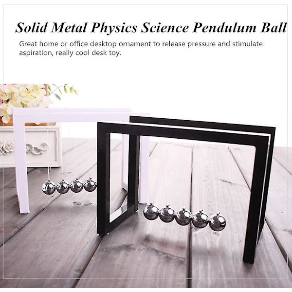 Kontor skrivebord metall fysisk pendel ball barnas pedagogiske leker (hvit) (b-2-v)
