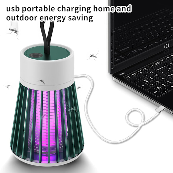 Mozz Guard Myggfälla, 2024 Ny Generation Bärbar Sladdlös Bug Zapper, USB Laddning och Låg Ljudnivå, Lämplig för inomhus, Hemträdgård, Camping, P 1.0 Green2PCS