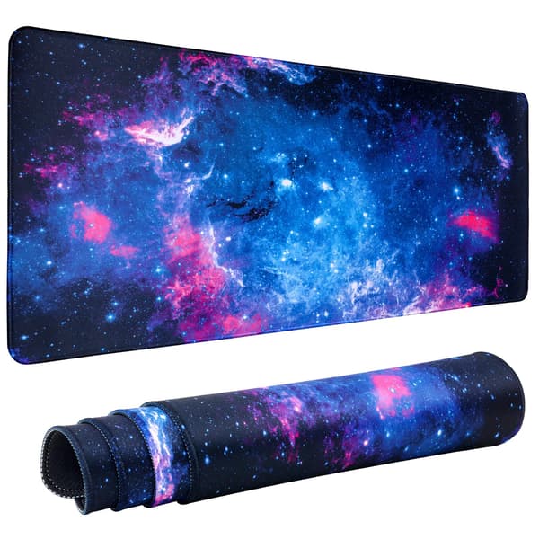 Galaxy Nebula Musematte Sklisikker Gummibase Gaming Musematte for Datamaskiner Laptop Kontorpulttilbehør Pultmatte (Nebula)