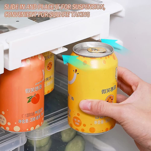Ripustustelkka Olut- ja Limsapurkkien Säilytykseen Jääkaapissa, Liukuva Hylly Jääkaapin Alle, Kaksoisrivinen 5.3cm