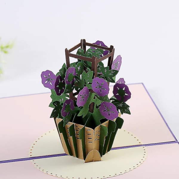 Pop-up-kortti Pink Roses - 3d-syntymäpäiväkortti naisille, kukat Hyvää syntymäpäivää -kortti - romanttinen rakkaus kortti vaimolle tai tyttöystävälle (hääpäivä, I L