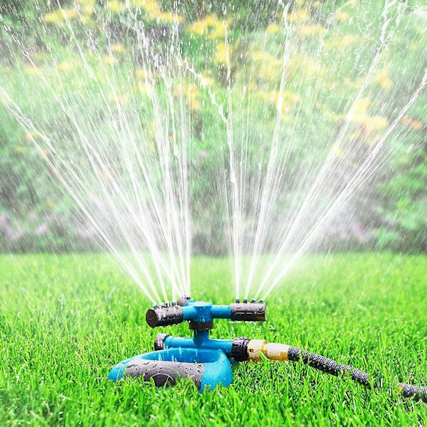 1 stk. Græsplænesprinkler med tre arme, indvendig gevind, tykkere, stabil, strømlinet design, leg for børn, høj effektivitet, 360 graders rotation, have sprinkler
