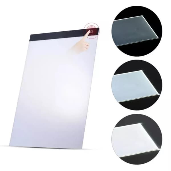 A4 LED Lysbord - Lysplate - Bærbar Hvit