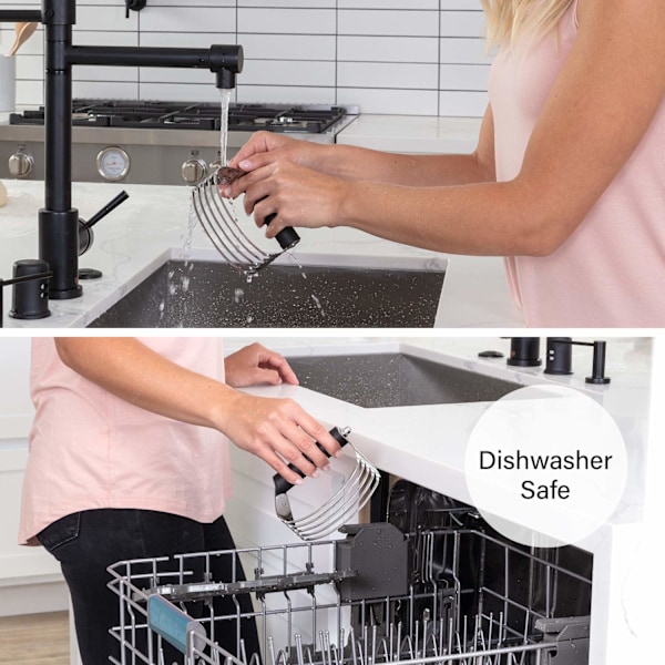 Degblandare, professionell konditoriskärare med kraftiga blad i rostfritt stål, stor storlek, svart black