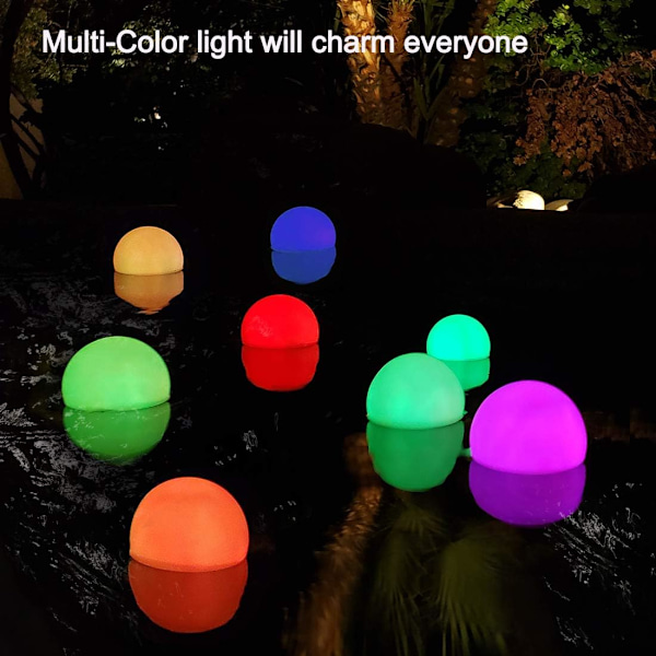 Flydende Pool Lys, IP68 Vandafvisende Hot Tub Lys, RGB Farveskiftende LED Badekar Lys, Badelys Op Ball Lys til Børnegave, Indendørs og Udendørs 4 Pieces 4 Pieces