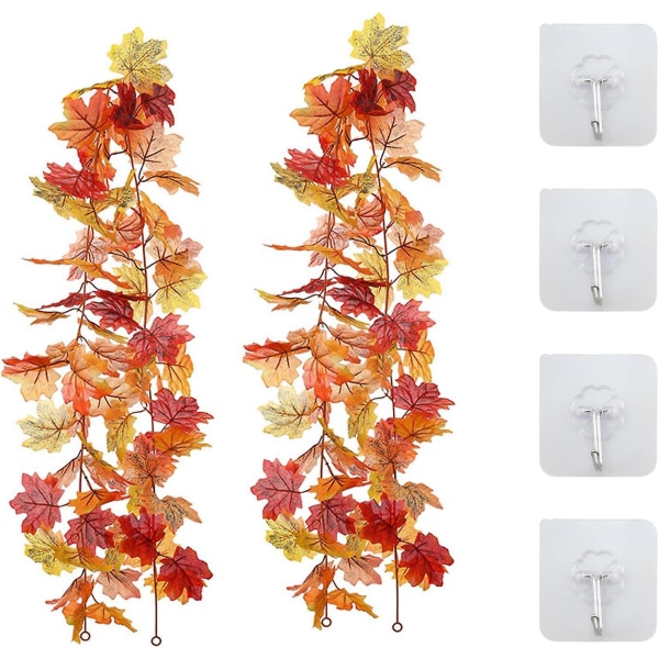 Autumn Maple Leaf Garlands 2 Pack Efterårsdekoration til hjem og have