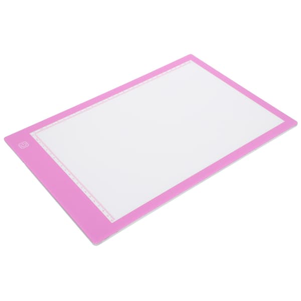 A4 LED-ljusritbräda Spårningsritbräda Ritkopieringsplatta (A4-DC Rosa Steglös Dimning)