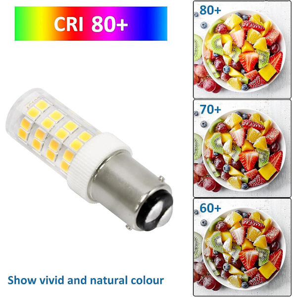 5W LED Symaskine Lyspære B15d, 12-24V, 300lm Varmt Hvidt 3000k, Ikke-dimbar, B15 Bajonet Lyspære Til Emhætte, Symaksine, 2 stk