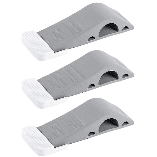 3-piece Set Of Creative Door Stop Windproof Anti-collision Door Stopper Rubber Home Top Door Stopper Grey