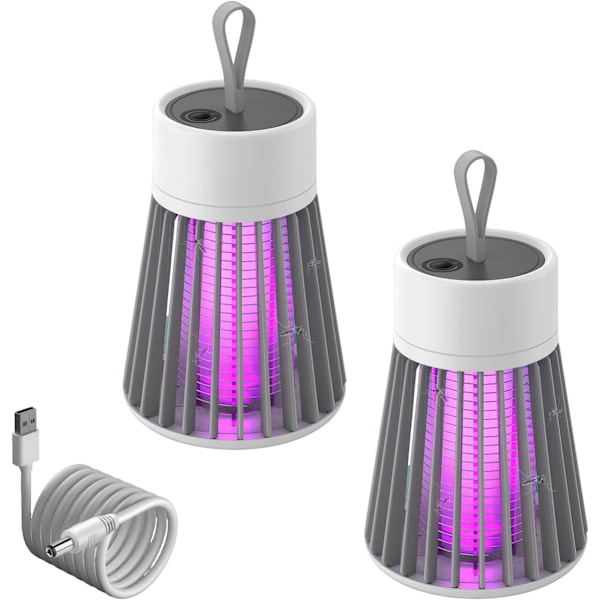 Mozz Guard Hyttysentappaja, 2024 Uuden Sukupolven Kannettava Langaton Hyönteistentappaja, USB-Lataus ja Alhainen Melutaso, Sopii Sisätiloihin, Kotipuutarhaan, Leirintään, P 1.0 Gray2PCS