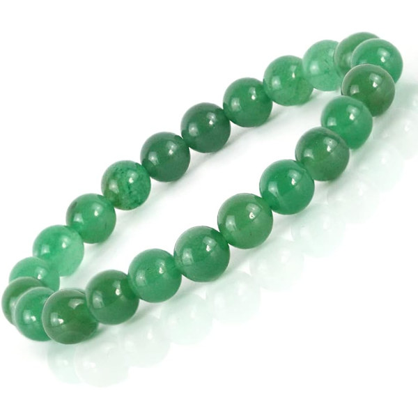 Kristall armband, 8mm Naturstenpärlor Armband, Läkande Kristall Armband för Kvinnor Män Green Aventurine