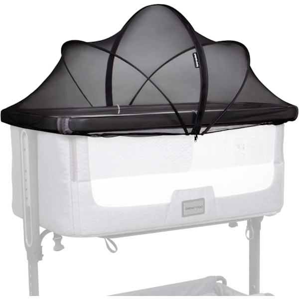 Babysängsspjälsäng Samsovningsmyggnät Skydd för Resesäng Spjälsäng Sängsida Sovplats, Insekt Kattsäkert Nät Dragkedja Myggnät för Babysäng Samsovning Bassinet Coverblack