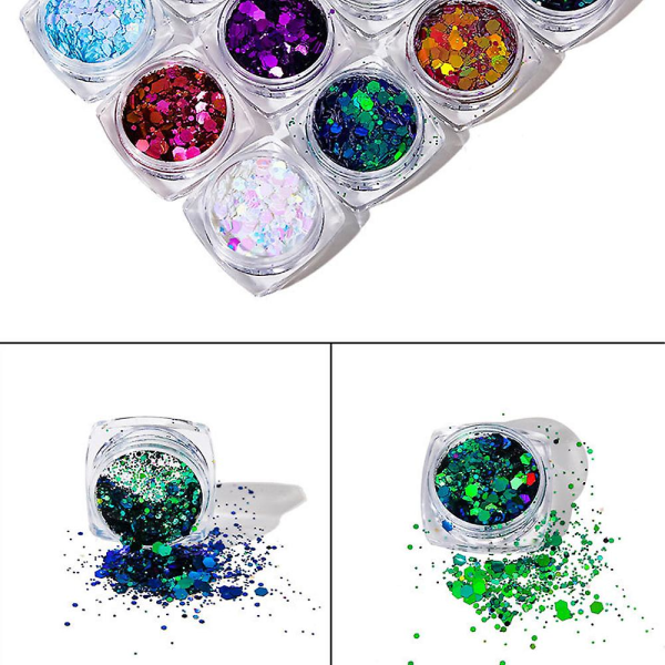 Nail Art-klistremerke 3d selvklebende, Teenitor Nail Art-dekorasjon med holografisk stil 1