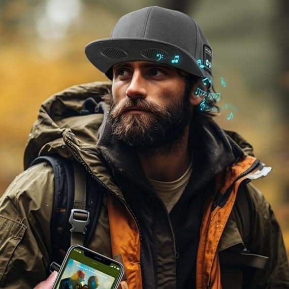 Bluetooth-hattu, Bluetooth-neulehattu, Bluetooth-hattu miehille, Trendikäs älyhattu, Baseball-lippis miehille Blue