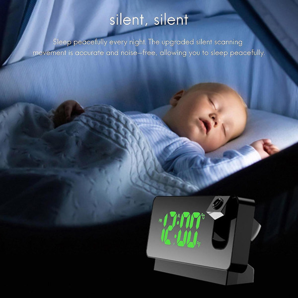 LED Digital Projektionsalarm C Bord Elektronisk Alarm C Med Projektor Bedr