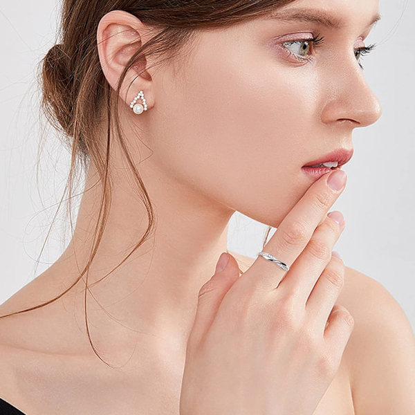 Sølvringer for kvinner Kjærlighetsknute Ringer Justerbare Åpne Fingerfjærringer Smykkegaver Kryssede Ringer for Kvinner med Cubic Zirconia style12