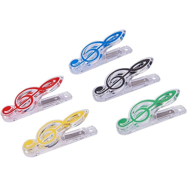 Plastik Musikstand Notenholder Høj Notenotater Lille Såning Transparent Klip Pakke med 5 Mixed Color 1 5 PCS