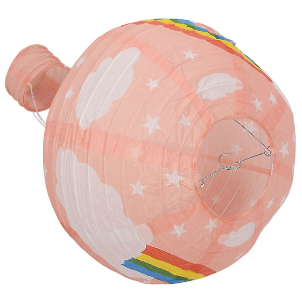 2 st 12 tum Varma Luftballong Papperslykta Lampskärm Taklampa Bröllop Fest Dekoration - Rosa Regnbåge