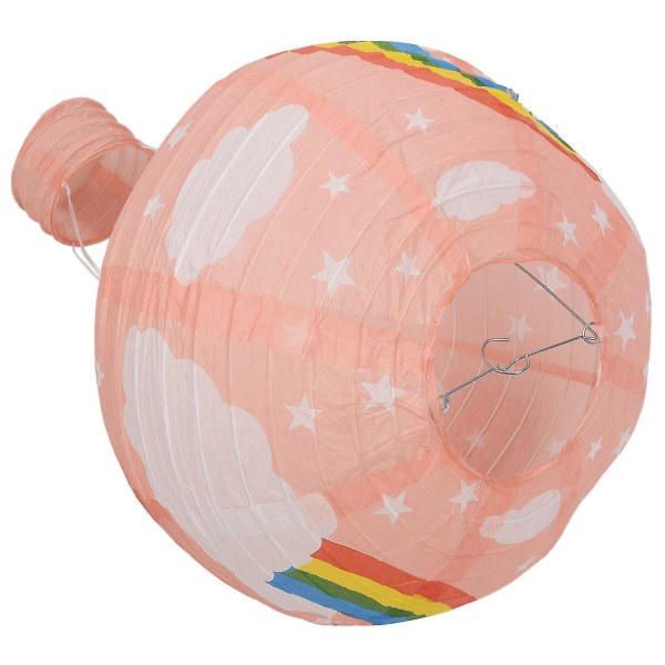 2 stk. 12 tommer varmluftballon papirlanterne lampeskærm loftlampe bryllup fest dekoration - Pink Rainbow