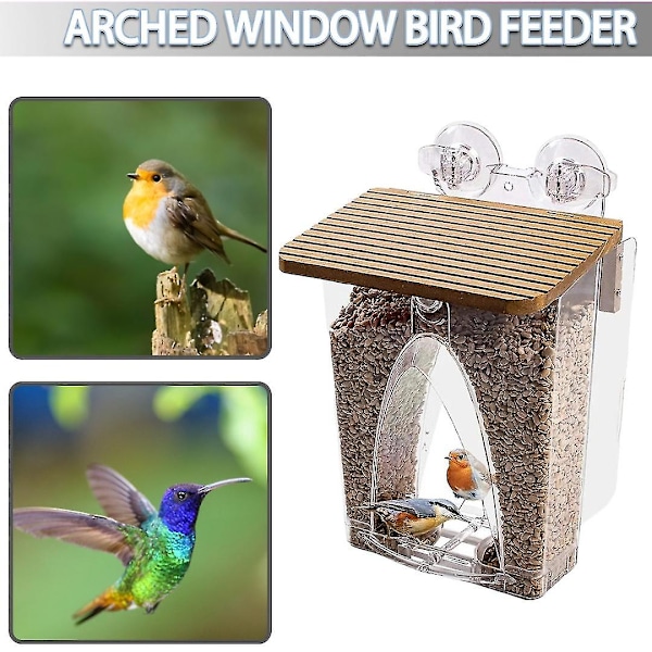 2l Transparent Fuglefoderbue Design Vindue, Udendørs Have Kolibri Feeder, Adsorption Hus Type Fuglefoder