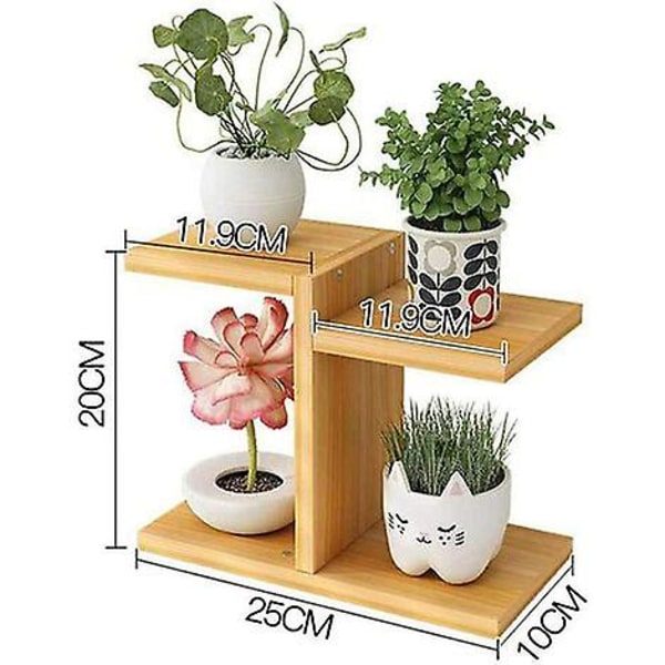 Skrivbordsväxtställ, Sukkulenter Krukor Växtställ, Skrivbord 3-vånings Träblomställ, För Balkong Och Sovrum