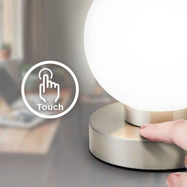 3-trins berøringsfølsom sengelampe, bordlampe med berøringsfunktion, læselampe, soveværelsesbelysning, babybørneværelse, 3 lysstyrkeniveauer