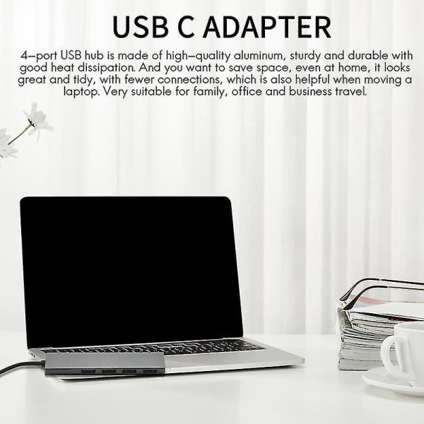 Usb-C-keskitin 4-in-1 Kannettava Seos Usb Type C - 4 Usb 2.0 480mbps Portti Keskitin Adapteri