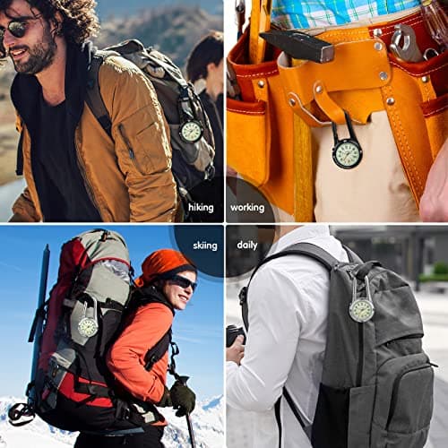 Lysende Clip-On Kronometer med Quick Release til Professionel Brug og Udendørs Aktiviteter, Blandede Stilarter, 2-pak Black, Silver