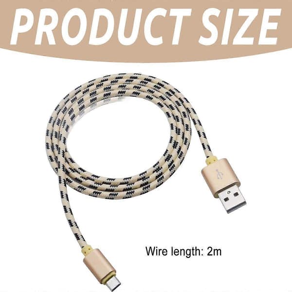 2 m - USB-C hurtiglader / kabel - Velg farge! Rosegull Rosegull
