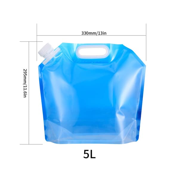 Sæt med 4 sammenklappelige 5L vandflasker til biler, ideel til sport og camping (blå)