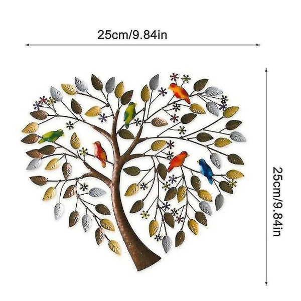 Family Tree Of Life Hjerte Form Væg Ornament Hjem Art Dcor