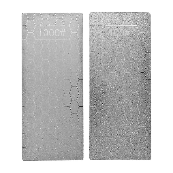 2pcs Diamond Sharpening Stone, Whetstone Honeycomb Surface Diamond Sharpener Plate With Non- Base(4